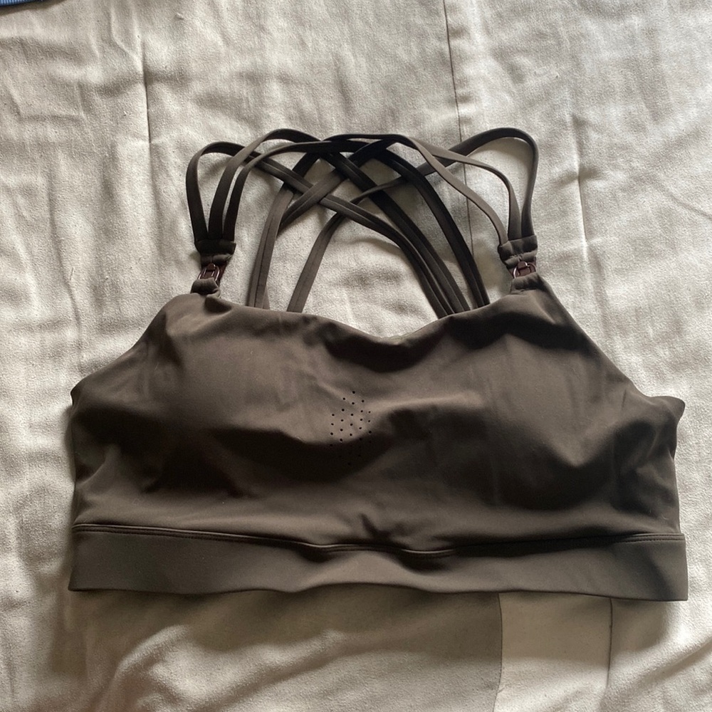 Sweat and milk pumping/nursing sports bra XL green